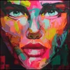 Francoise Nielly Palette Knife Impression Home Artworks Modern Portrait Handmade Oil Painting on Canvas Concave Convex Texture Face009