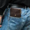 Kavis 100٪ جلد طبيعي محفظة الرجال مجنون الحصان محافظ عملة محفظة قصيرة الذكور حقيبة المال جودة مع سلسلة واليه الصغيرة