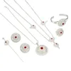 Ethiopian Trendy Jewelry Sets Red Stone African Jewellry Ethiopia Wedding Bride Habesha Set284q