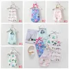 Baby rompertjes ins peuter bretels bowknot jumpsuits zomer kids cartoon gedrukt bodysuit pasgeboren zachte ruches vouw kant beklimming pak AYP289