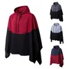 Moda Casual Festa Com Capuz Mens Costura Splice Moletons Pullover Irregular Hem Poncho Cape Capa Manto Com Capuz Masculino Streetwear Atacado