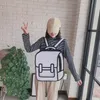 Cartable pour enfants ulzzang graffiti papier à dessin noir et blanc dessin animé 2D sac à dos pour hommes et femmes pour adolescentes 261E