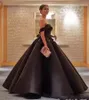 2023 Black Arabic Celebrity Pageant Evening Gowns Off Shoulder Beads Sequins Backless Formal Dresses Ball Gown Prom Dresses GB1115S1