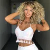 Top capelli Cina Parrucca bionda Ombre brasiliana Afro crespi ricci come parrucche di capelli umani per donne nere Parrucca piena senza colla con botto in stock