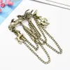 2 Colors Alloy Antlers Brooches Coat Pins Collar Chain Women Men Suit Dress Accessories