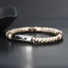 6mm Genuine Python Skin Bracelets Stainless Steel Leather Bracelet With Magnetic Buckle Claps Jewelry For Men Gift6840581