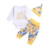 bambini designer Neonato Vestiti per neonati Set Body per ragazza + Pantaloni Leggings + Abiti per cappelli Vestiti per bambina