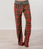 Plaid Wide Leg Drawstring Pants 3 Colors Women Fashion Grid Print Loose Long Pants Casual Plaid Trousers Loose Sports Yoga Pants OOA6169