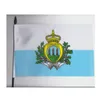 San Marino Hand Held Waving Vlag en Banner Outdoor Indoor, Polyester Weefsel, maak je eigen vlaggen