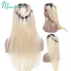 Monstar pré plumé 1b 613 613 perruque de cheveux humains avant de lacet 150% densité 26 pouces blonde brésilienne Remy perruque droite pour les femmes noires Y198j