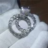 choucong Anello vintage Pave setting Diamond Cz 925 Sterling silver Fedi di fidanzamento Fedi nuziali set per le donne Bijoux da sposa