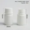 100 X HDPE 20ml Solid White Pharmaceutical Pill Tablet Medicine Bottles Capsules Container Case Box with Tamper Seal Screw Lids