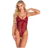 S-XXL Wome Sexy High-cut Vertical Stripes Floral Lace and Mesh Teddy Bodysuits Midnight Sleepwear Lingerie Teddies Multicolor271u TP7S