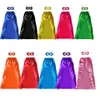 110 * 70 cm cape de super-héros uni à lacets à une couche pour adultes avec masques Satin 10 couleurs Halloween super-héros thème costumes de cosplay cape