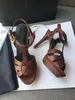 Scarpe col tacco -2019 nuovi sandali con plateau in morbida pelle da donna sandali con tacco alto con cinturino a T per donna scarpe col tacco Pelle morbida