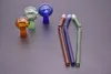 Kleurrijke 14cm gebogen glasolie branders pijp nieuwste ontwerp 10mm vrouwelijke koepel met glazen oliebuis pijp waterpijpen