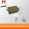Yopood Manual Electrical Generator Generator Continuez-vous faire tourner la poignée du générateur pour éclairer l'ampoule ou ouvrir l'alimentation de verrouillage électrique6572844