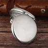 Antique Smooth Case Silver Pendant Pocket FOB Watch Modern Arabic Number Analog Clock Men Women Fashion Necklace Chain Unisex Gift179s