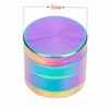 Rainbow Tabaco trituradora Herb Grinder Hot 4 piezas 40m 50mm 55mm 63mm Conjunto para fumar Aleación de aluminio Polen Press Catcher Molinillos de metal DHL