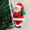Электрический восхождение лестница Санта-Клаус Рождественская фигурка орнамент Xmas Party DIY ремесла фестиваль Навидад 2020 подарок 4.5