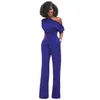 Dames Jumpsuits Sexy Off One Schouder Elegante Dames Rompertjes Korte mouw Vrouwelijke Overalls Zwart Rood Geel Blauw Plus Size Xxl Y190290q