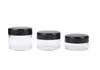 Black plastic cosmetic container black Plastic cream jar Makeup Sample Jar Cosmetic Packaging Bottles 3g 5g 10g 15g 20g