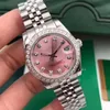 Orologi da donna di alta qualità alla moda 36mm Lunetta con diamanti Zaffiro DATE Orologio meccanico automatico da donna Bracciale in acciaio inossidabile Borsa da polso casual