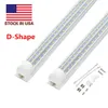 8Ft LED Shop Light, 120W, 12000LM, 6500K, Triple Row D Shaped T8 Integrated Led Tube Light, Cool White, Clear Cover, Hight Output