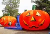 Outdoor Halloween Inflatable Pumpkin Head Replica 5m Width Personalized Large Blow Up Evil Smiling Pumpkin Balloon For Garden And Club Entrance Decoration