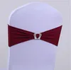 16 Colors wedding chair cover spandex chair cover sash bands crown shape chair buckle sash for home party meeting accessories