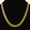 10mm de large bijoux pour hommes serrés en or jaune 18 carats Filld Double chaîne gourmette collier Hiphop chaîne solide accessoires haut de gamme à la mode