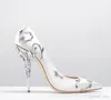 Pearl Pink Stain Gold Leaves Bridal Wedding Shoes Modest Fashion Eden High Heel Women Party Evening Party Dress Shoes205G