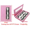 25mm 3D Mink Eyelashes with Tweezers Packaging Box 3 pairs/set Eye Lashes Messy Cross Thick 5D False Eyelash