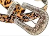 Женский многоцветный ремень со стразами, ковбой с поясом с заклепками, кожаный ремень в стиле вестерн в леопардовом стиле для женщин6020784
