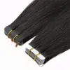 Brazilian 1B # 4 # Tape extensões de cabelo humano duplo desenhado 2.5g / peça 40 peças / pacote 18 '' 20''inch cabelo de trama de pele reta