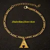 A-Z Anfangsbuchstaben Fußkettchen für Frauen Edelstahl Fußkettchen Armbänder Goldkette Alphabet Charm Fußzubehör Schmuck