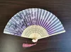 Japanese style Fan Silk Female Fans Peony Chinese Painting Picture Retro Fans Silk Folding Hold Fan 17 colors Party Favor DHL