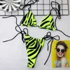 Commercio all'ingrosso-newasia Zebra Stampa Bikini Sexy Bikini 2019 Summer Lace Up Micro Bikini High Waist Thong Set Swimwear Donne Spiaggia Costume da bagno Costume da bagno Costume da bagno