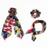 9 Colors Boho Print Ponytail Scarf Bow Elastic Hair Rope Tie Scrunchies Ribbon Hair Bands for women girl