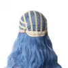 Ombre zwart blauw pruik Woodfestival krullende synthetisch haar middellange lengte cosplay pruiken voor vrouwen regenboog gekleurde vrouwelijke 18inches