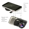 Bil DVR Dashcam 4 tums 170 grader 1080p Dual Lens Motion Dection Night Vision Video Recorder Bakifrån Kamera Registrator