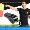 Plastpipslar med lanyard 4 förpackningar för tränare Referee Sport Match Survival Nöd 4 Färger Svart Blå Gul Röd