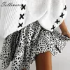 Red Ruffles Leopard Summer Skirts Women NEW Sexy Boho Mini Skirts Retro Casual A Line High Waist Girls Short