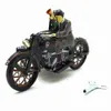 Bir Araba Teneke Motosiklet Oyuncak Vintage Rüzgar Yukarı Binme Çocuk Clockwork Teneke Oyuncak ile Kutu Fun Koleksiyon Ev Dekorasyon SH190913 Binicilik