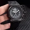 New Survivor PVD Black Steel Case 26165IO.00.A002CA.01 Black Texture Dial Miyota Quartz Chronograph Mens Watch Big Crown Rubber Watches