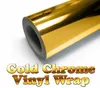 Oro dorato cromato specchio pellicola dell'involucro del vinile adesivo per auto decalcomania rilascio d'aria bolla fai da te Car Styling 10150cm2515157