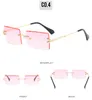 Projektantki okulary przeciwsłoneczne Nowy styl bezramkowe szklanki przeciwsłoneczne Moda Gradient różowy niebieski zielony kolor kobiety okulary przeciwsłoneczne 8 Colo6123168