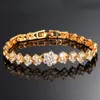 Flowers Diamante Bracelets Transparent Zircon 18k Gold Trendy Classic Designer Accessories Women Link Chain Charm Bracelet Iced Out Jewelry