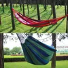 190 x 80 cm utomhus trädgårds hängmatta bärbar hängande sovande säng hänger camping swing canvas rand hamac