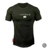 2019 Yaz Yeni Tasarım Vücut Geliştirme Fitness Spor Koşu Adam Kısa Kollu T-Shirt Spor Eğitim Erkekler Kas Sıkı Spor T Gömlek Tees Tops